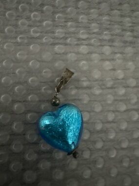 Blue Heart Pendant Necklace Charm - Women's Jewelry